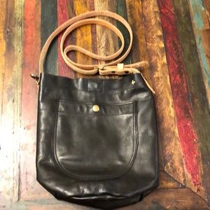 Elke black leather crossbody